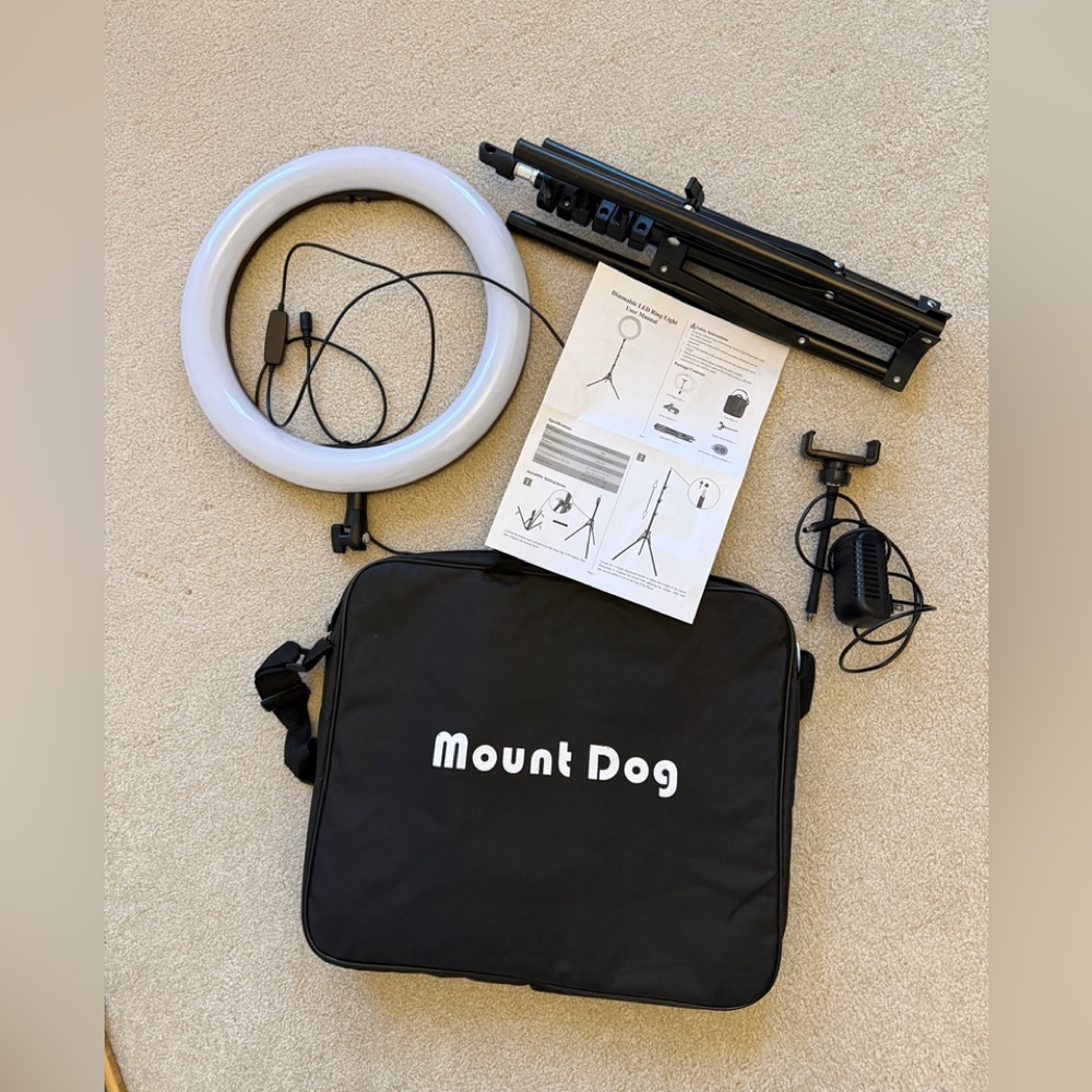 Mount Dog Ring Light Kit with Stand
